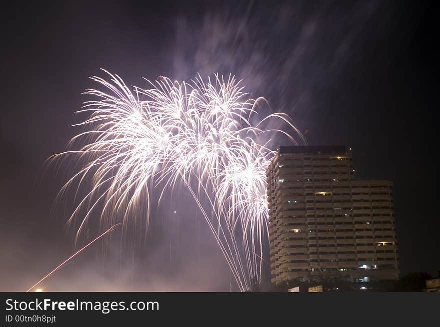 Fire work celebrate at night festival