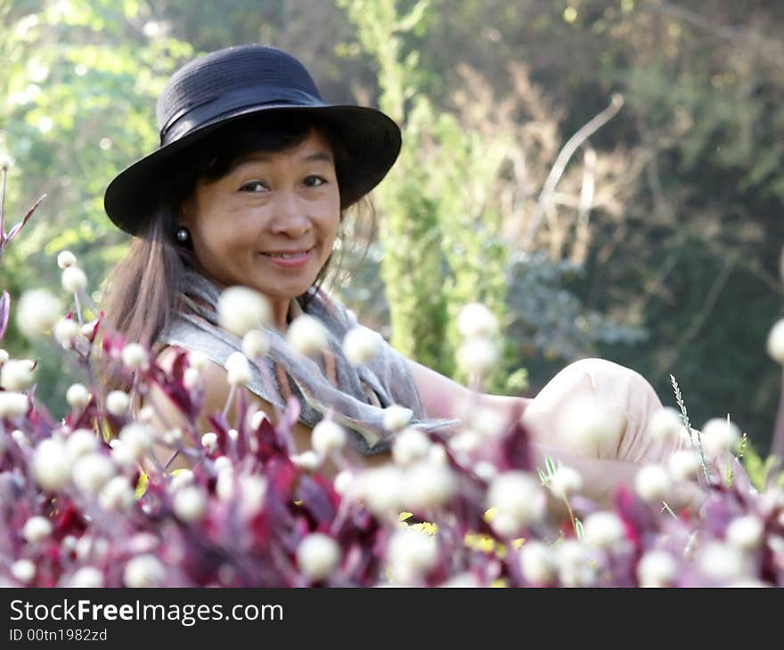 Outdoor portrait of smile woman