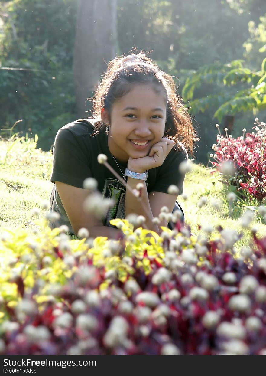 Outdoor portrait of smile girl