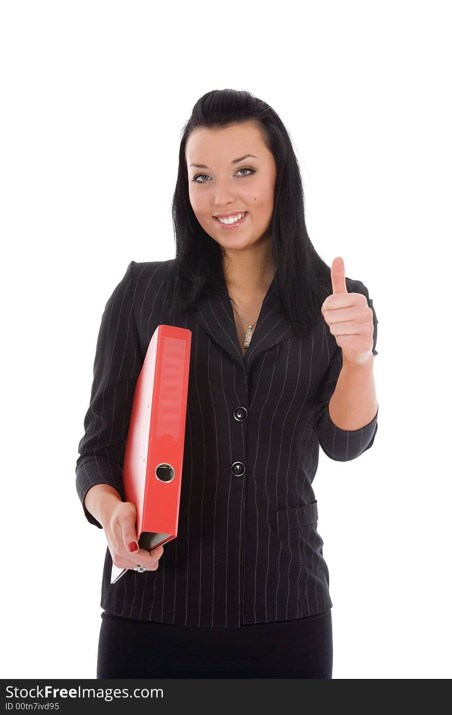 Business woman on white background