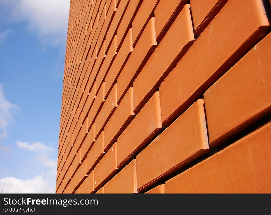 Background of wall from a red brick