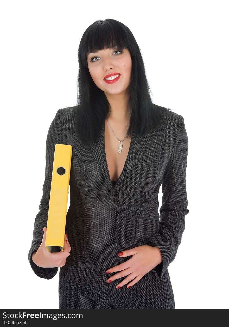 Business woman on white background