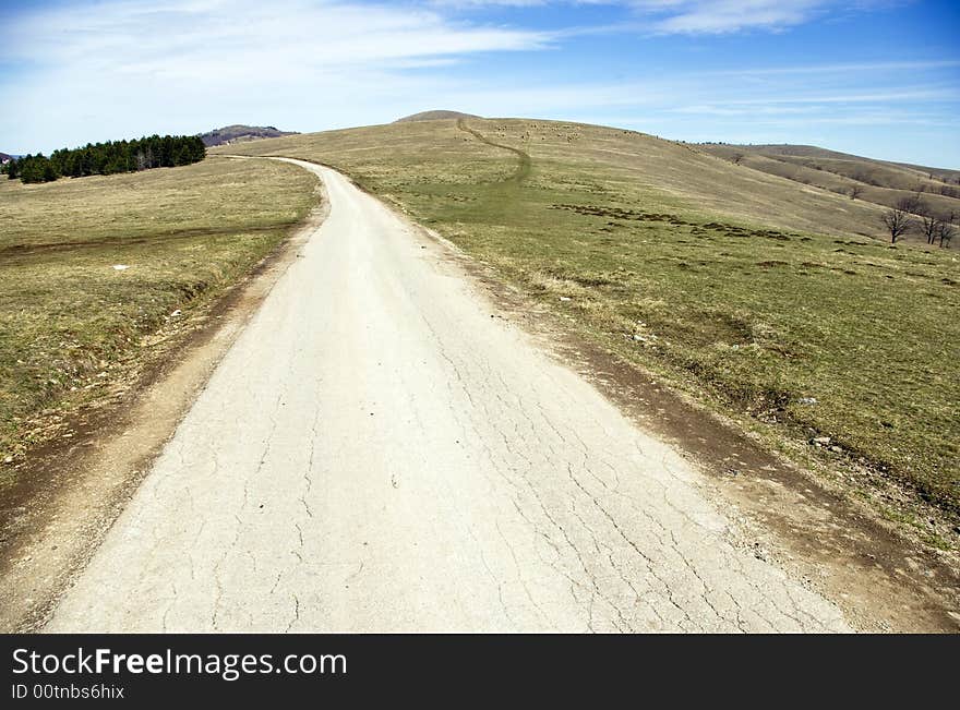 Mountain road and fields ,zlatibor, Serbia