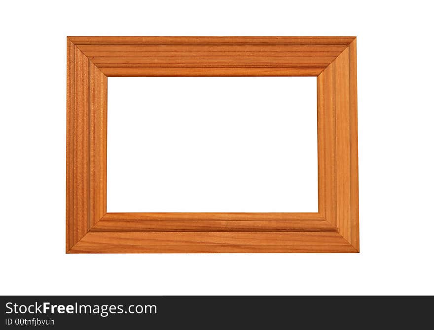 Square red wooden picture frame isolated on white background. Square red wooden picture frame isolated on white background