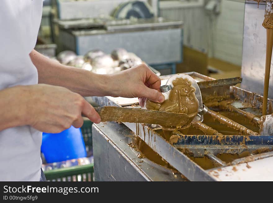 Making chocolate in a bakery