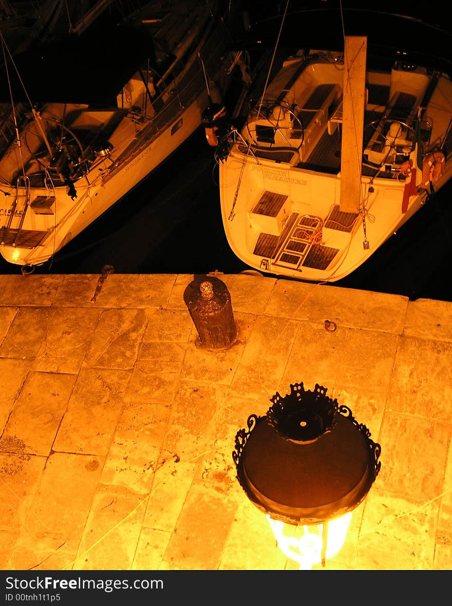 Marina in the night,France-Corsica