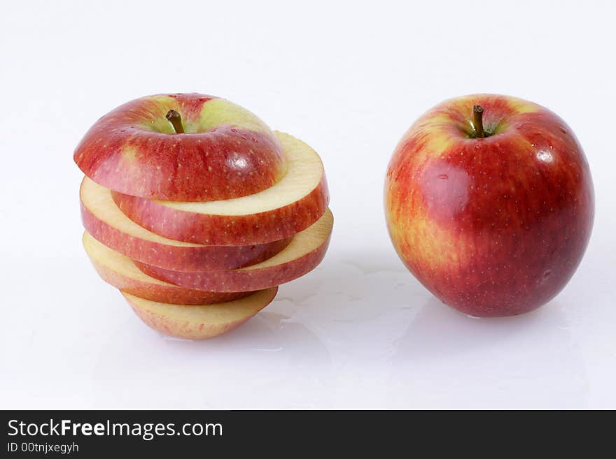 Red apple  isolated on a white background