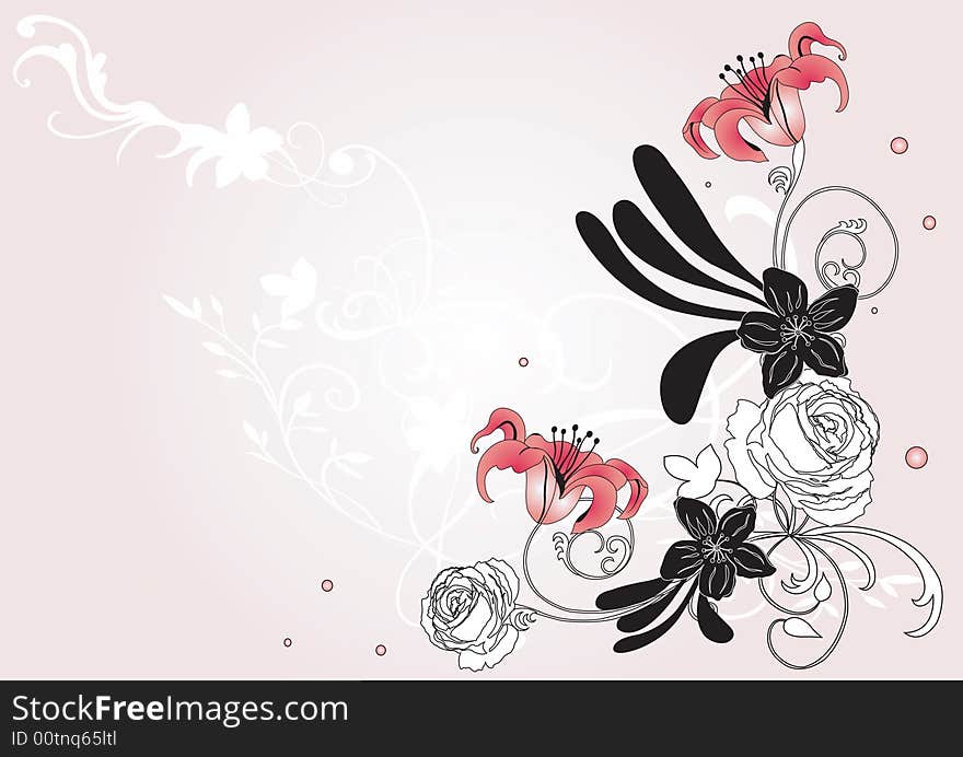 Illustration of a floral background