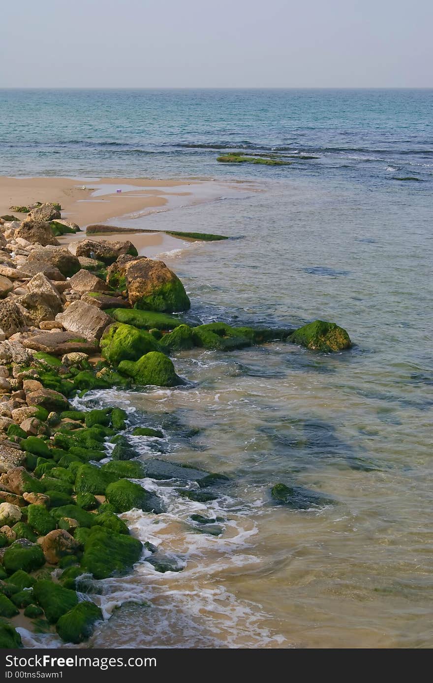 Looking at the shore from Tel-Aviv port. Looking at the shore from Tel-Aviv port