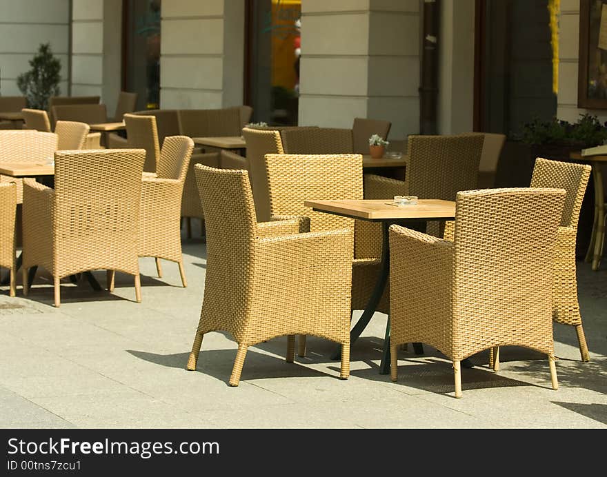 Empty street restaurant