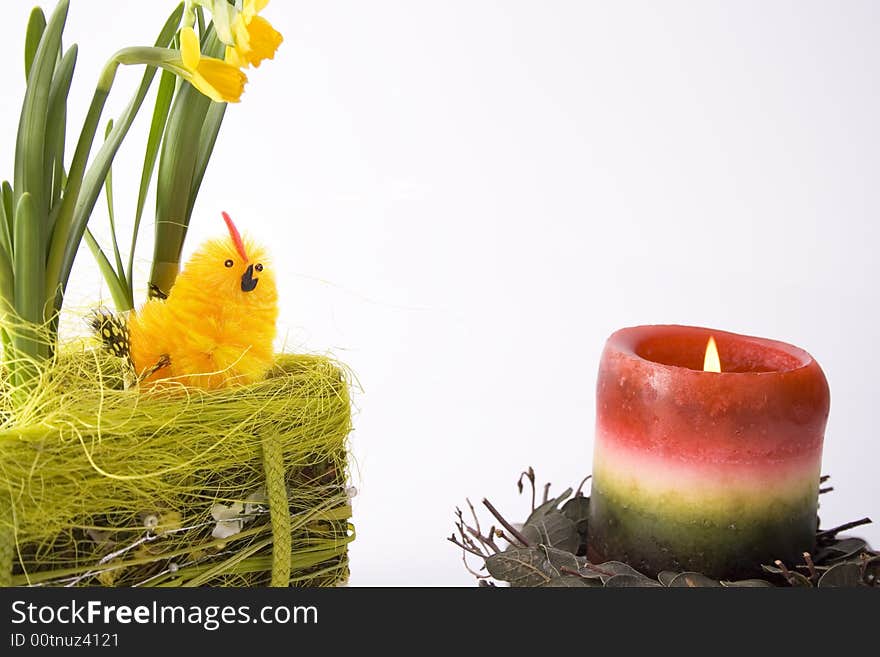 Basketry and candle - Easter