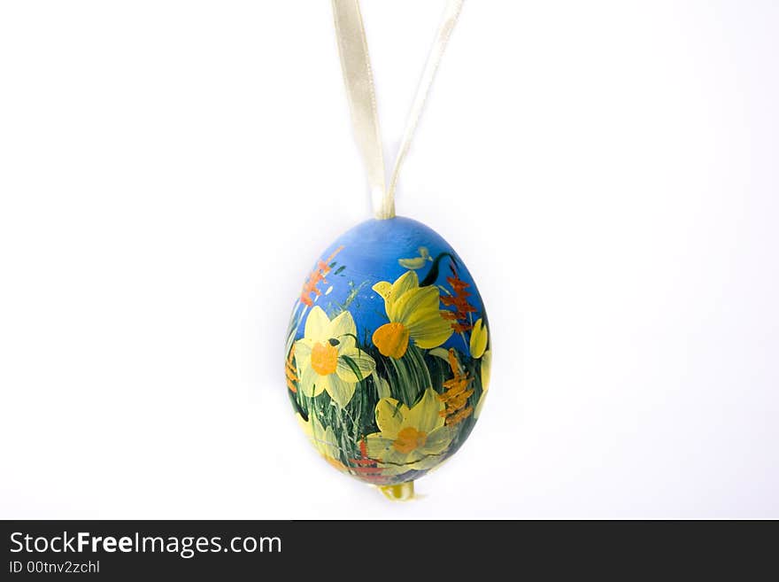 Easter egg isolated, hand painted