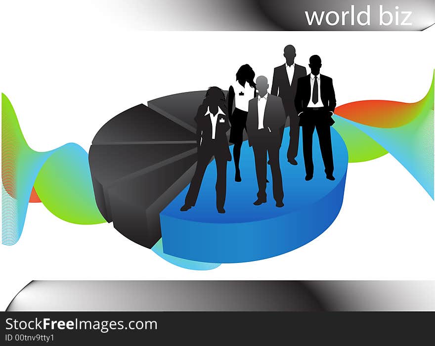 Illustration of business people... world biz