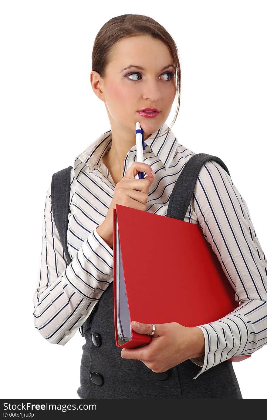 Portrait of a beautiful business woman working