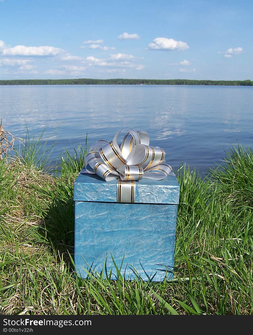 Gift on a lake shore. Gift on a lake shore