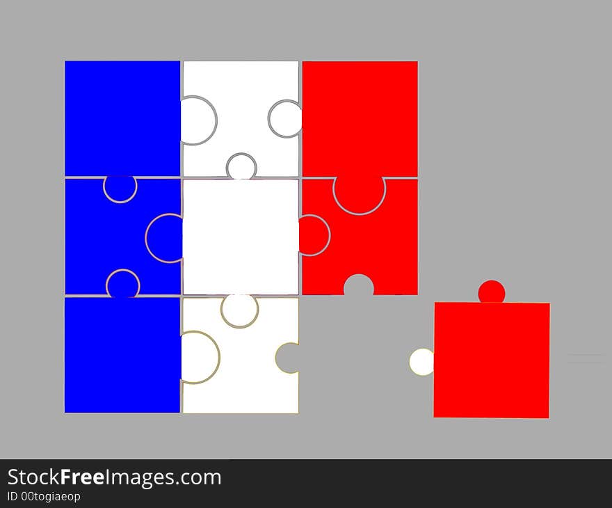 Game a puzzle - flag of France