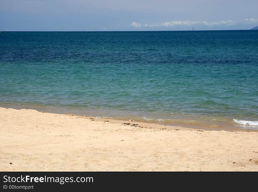 Clear and colorful beach view