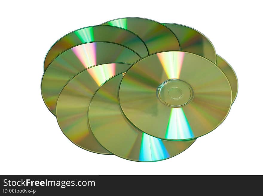 CD's isolated on the white background