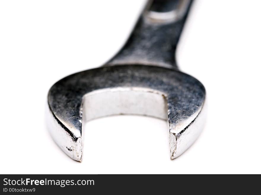 Macro of a well worn wrench