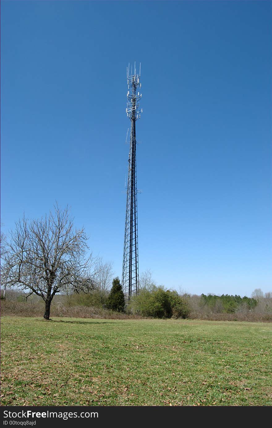 Cell tower under maintenance