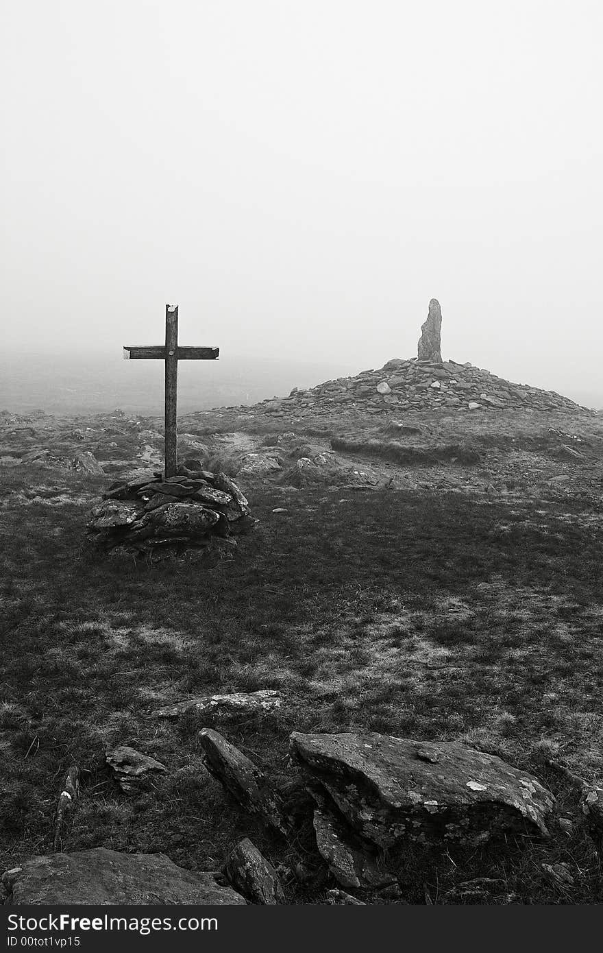 Picture taken on Mt. Brandon in very cloudy day. Picture taken on Mt. Brandon in very cloudy day