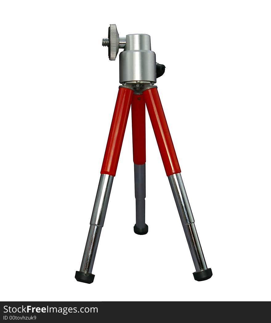 The Stand for photo and video cameras of the red colour, on white background