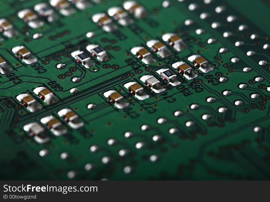 Close up view of the abstract microcircuit.