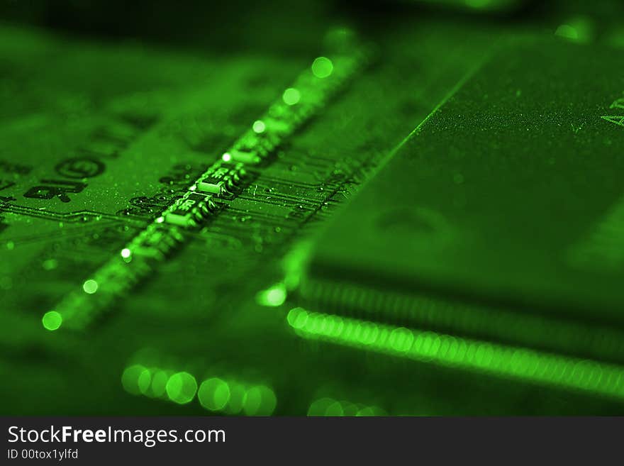 Close up view of the abstract microcircuit.