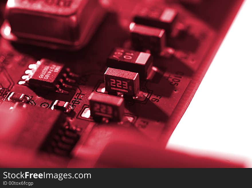 Close up view of the abstract microcircuit.