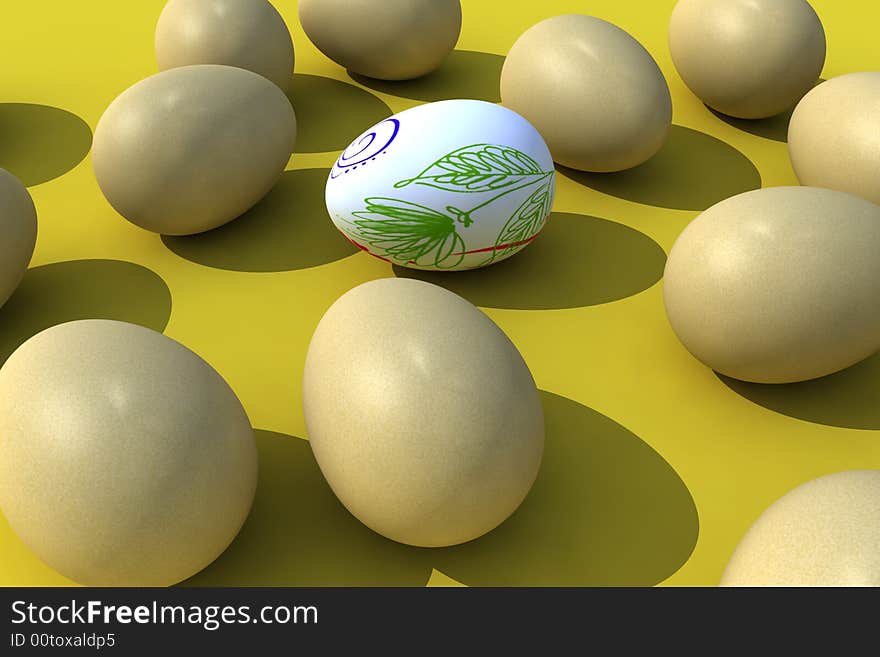 Beautiful easter egg - 3d render