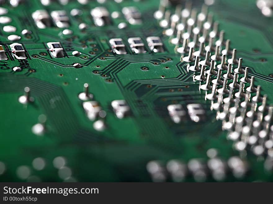 Close up view of the abstract microcircuit.