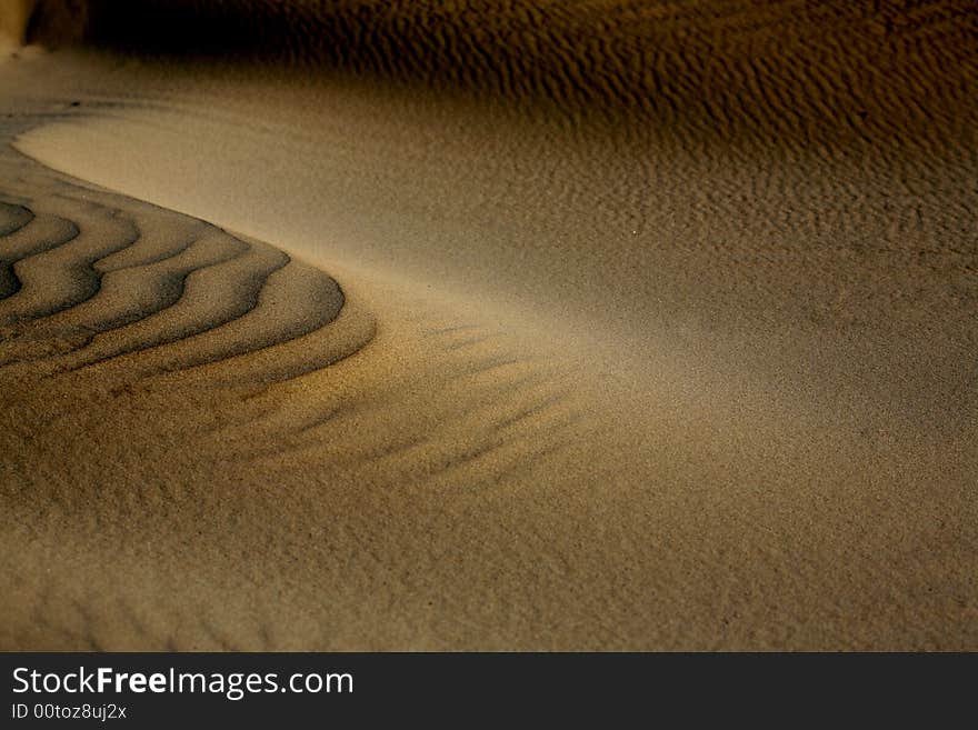 Sand dunes on desert ground