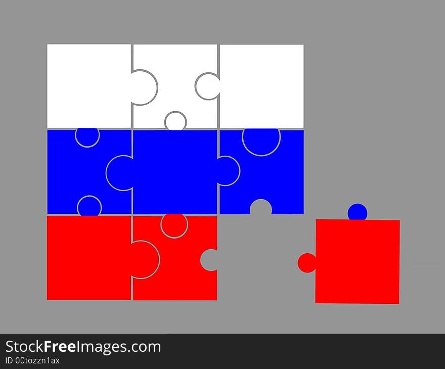 Game a puzzle - a flag of Russia