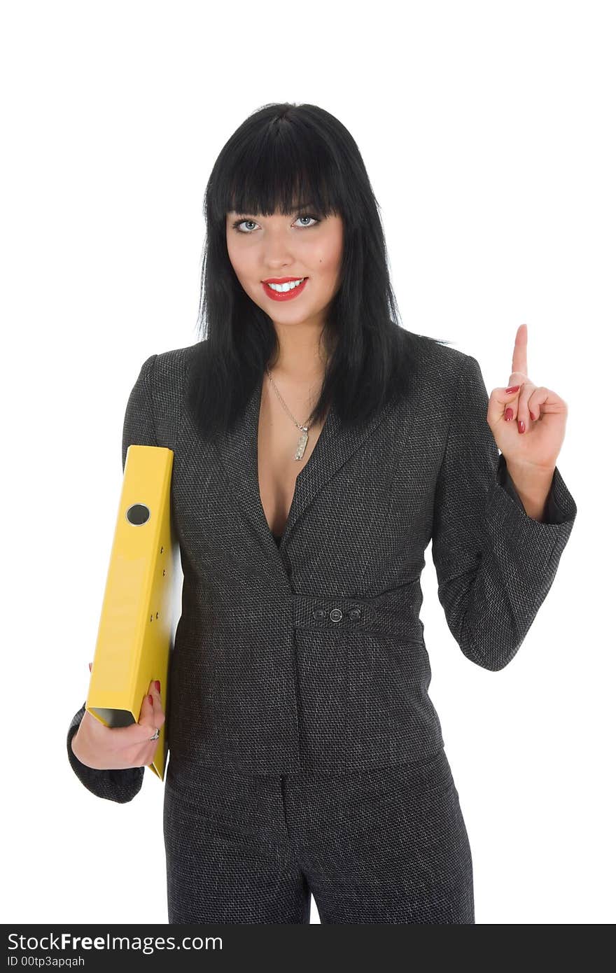 Business woman on white background