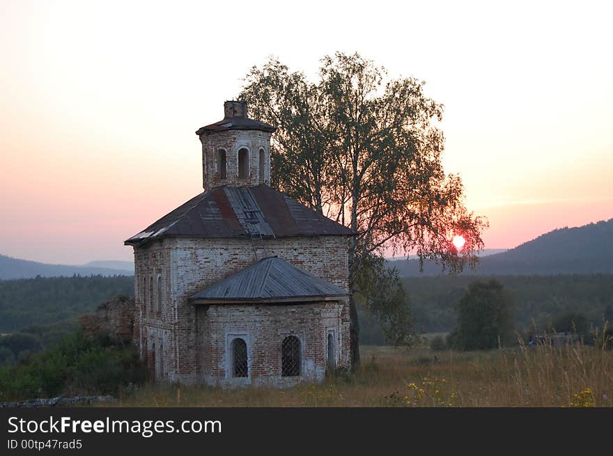 Ancient church hight in mountains