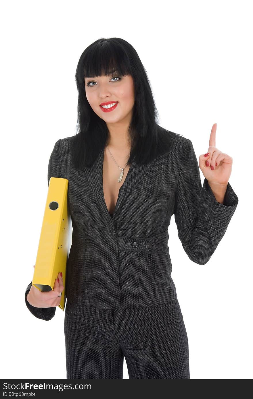 Business woman on white background