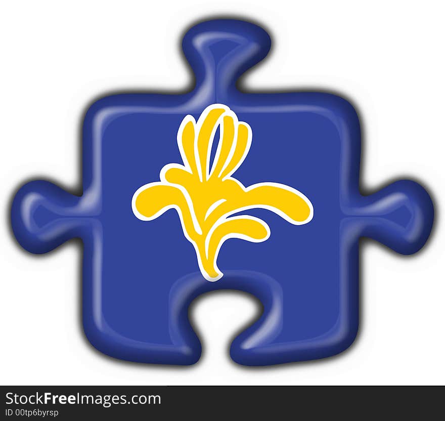 Flag of Brussels (Belgium) puzzle shape