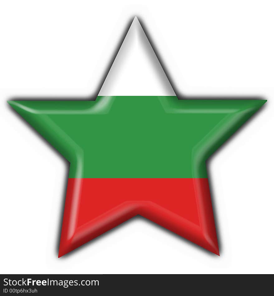 Bulgaria Button Flag Star Shape