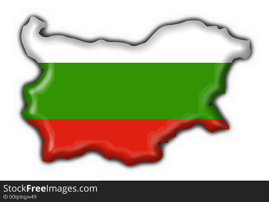 Bulgaria button flag map shape