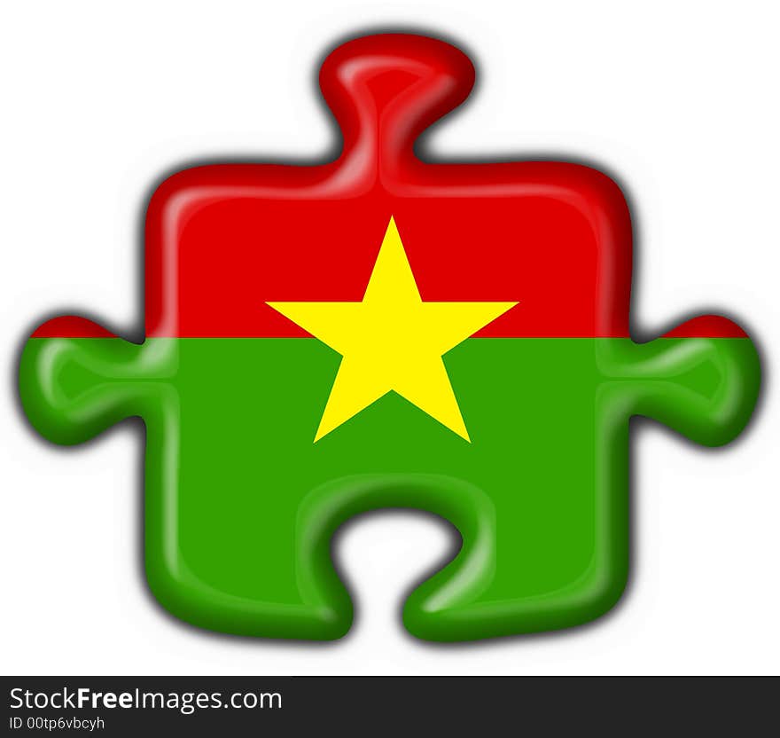 Burkina Faso Button Flag Puzzle Shape