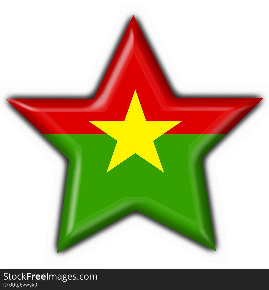 Burkina Button Flag Star Shape