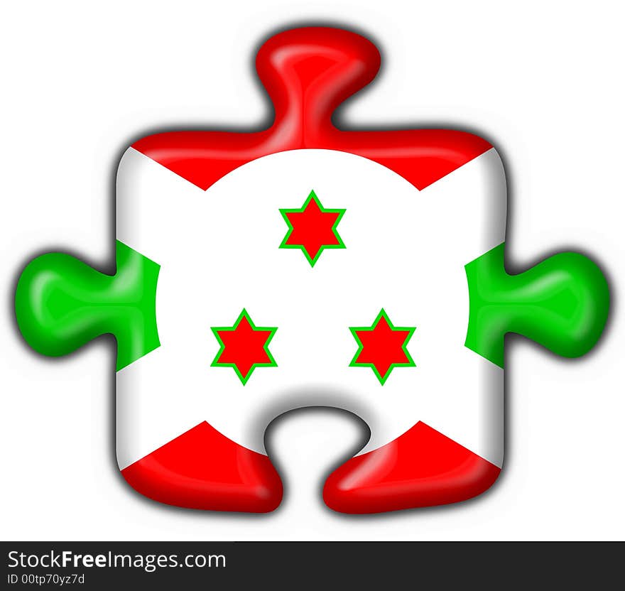 Burundi button flag puzzle shape