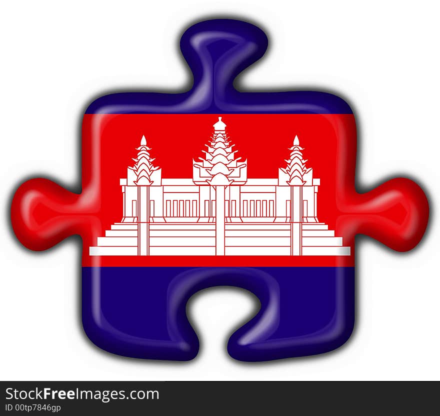 Cambodia american button flag - 3d made. Cambodia american button flag - 3d made