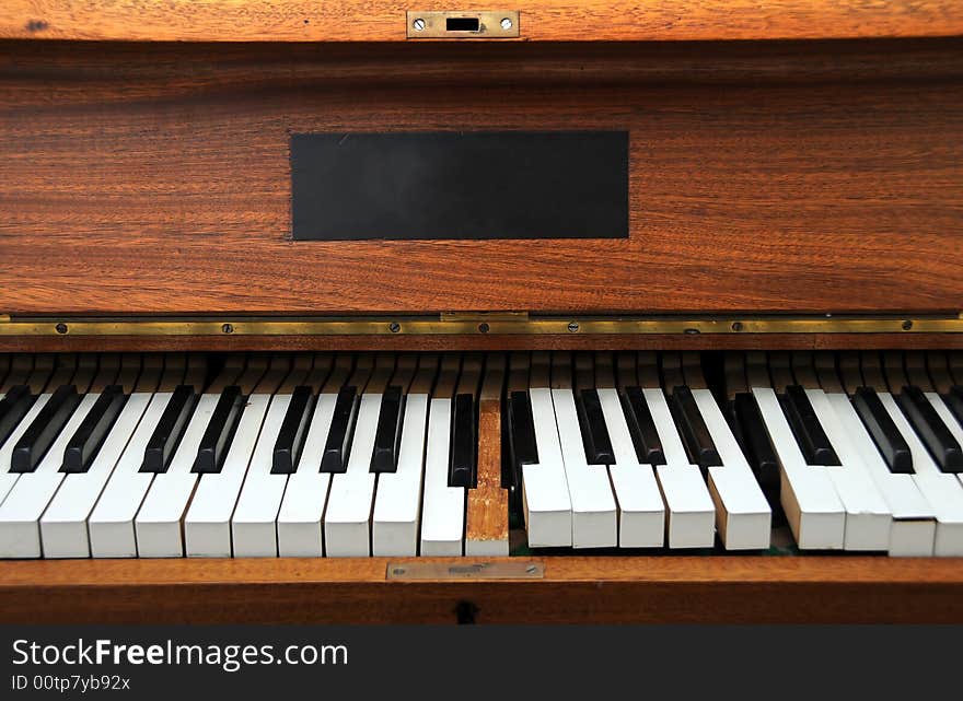 A view with an old piano keys