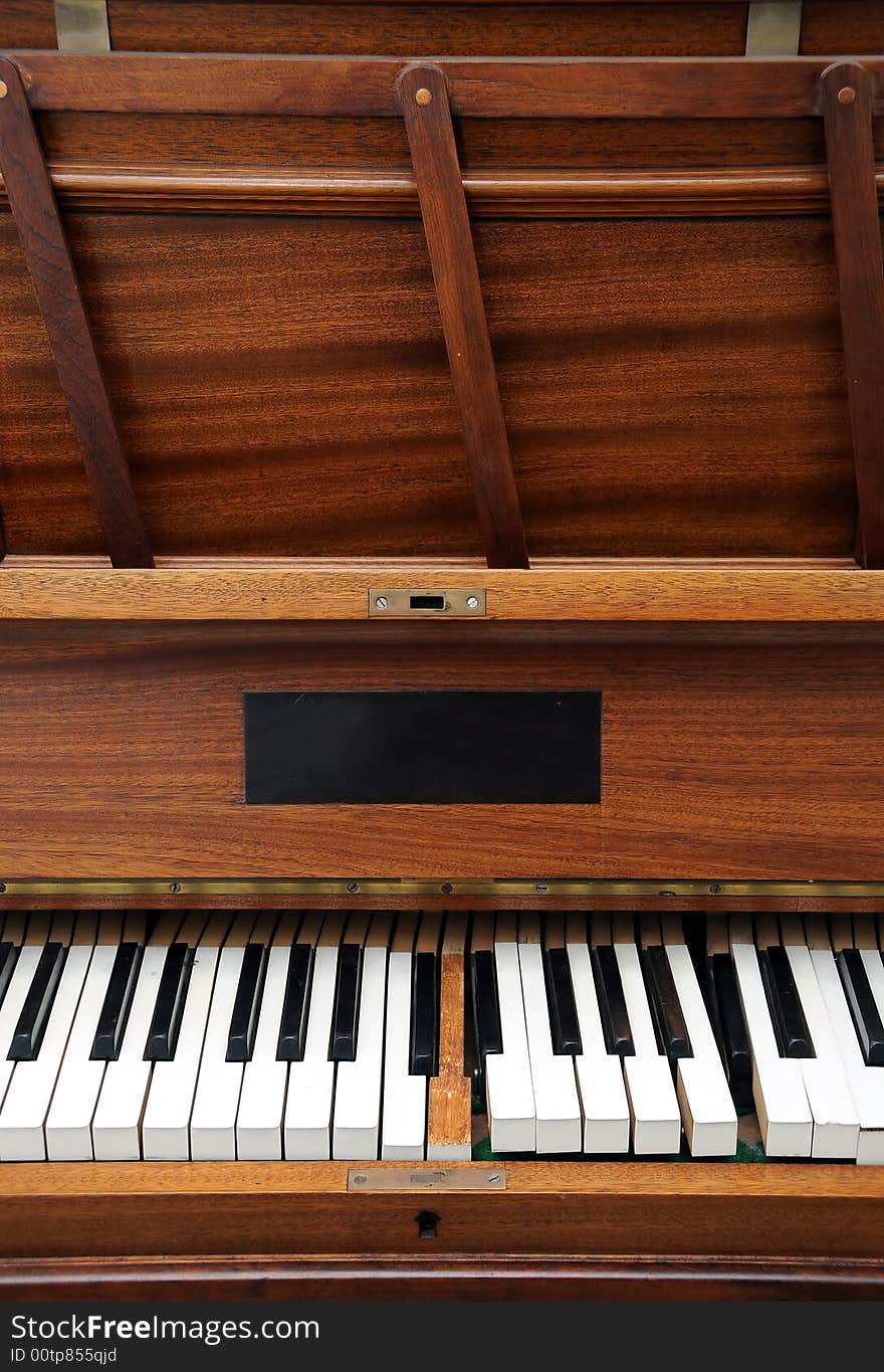 A view with an old piano keys