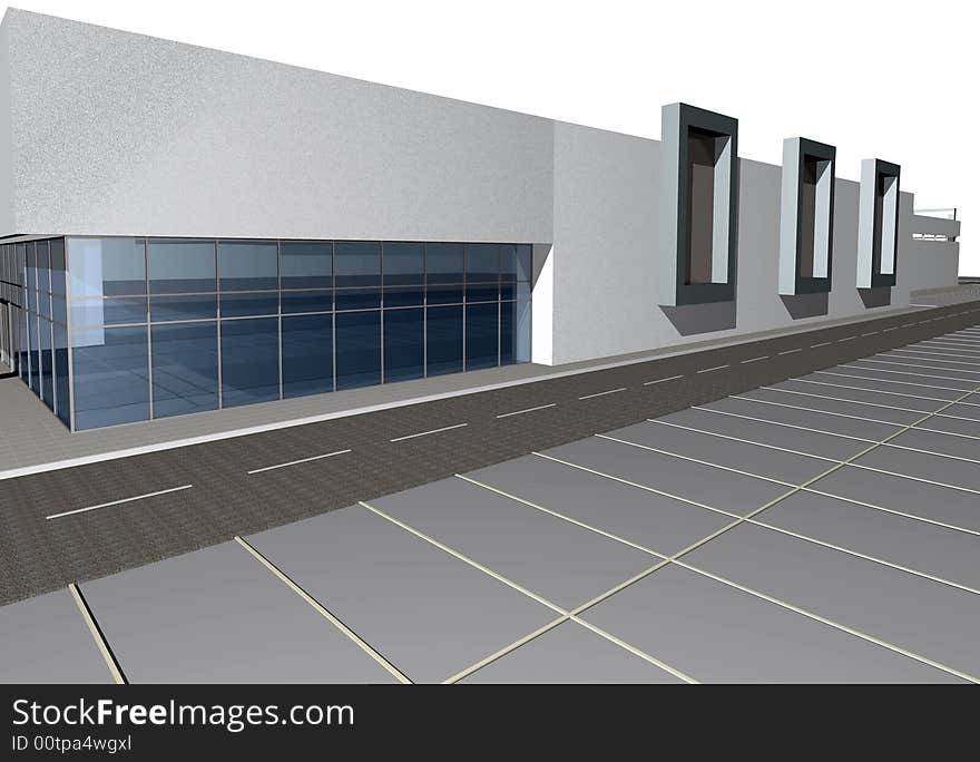 3D render of modern business center