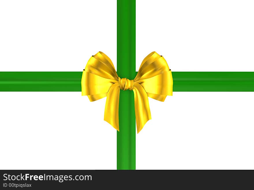 Ribbon over white paper or background