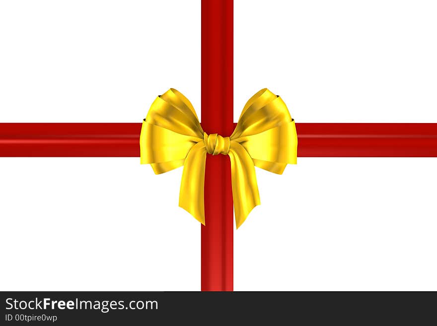 Ribbon over white paper or background