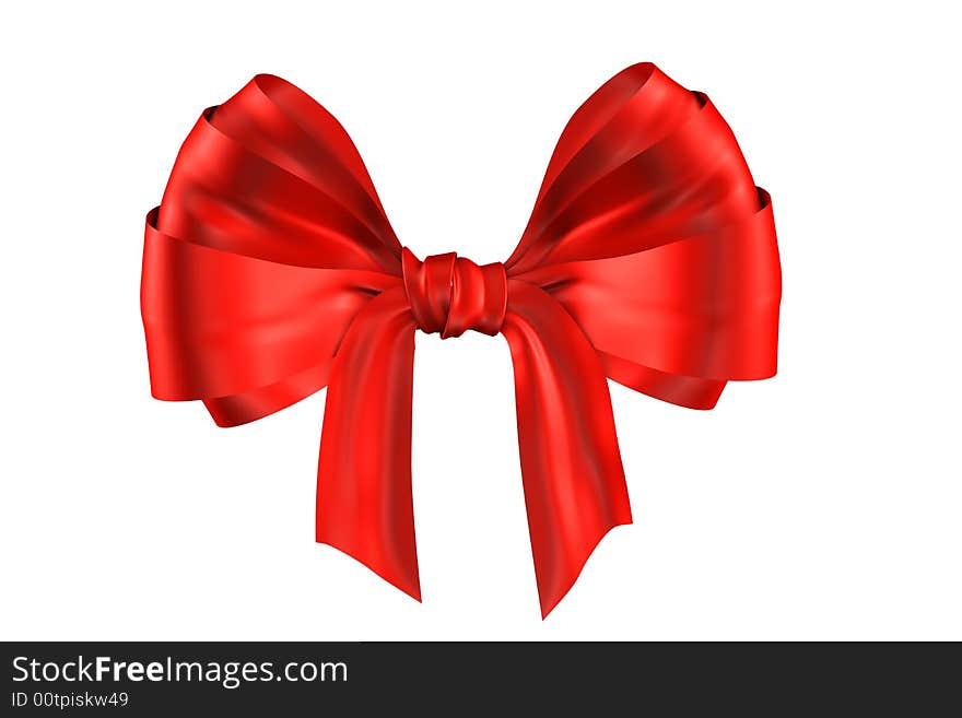 Red ribbon over white paper