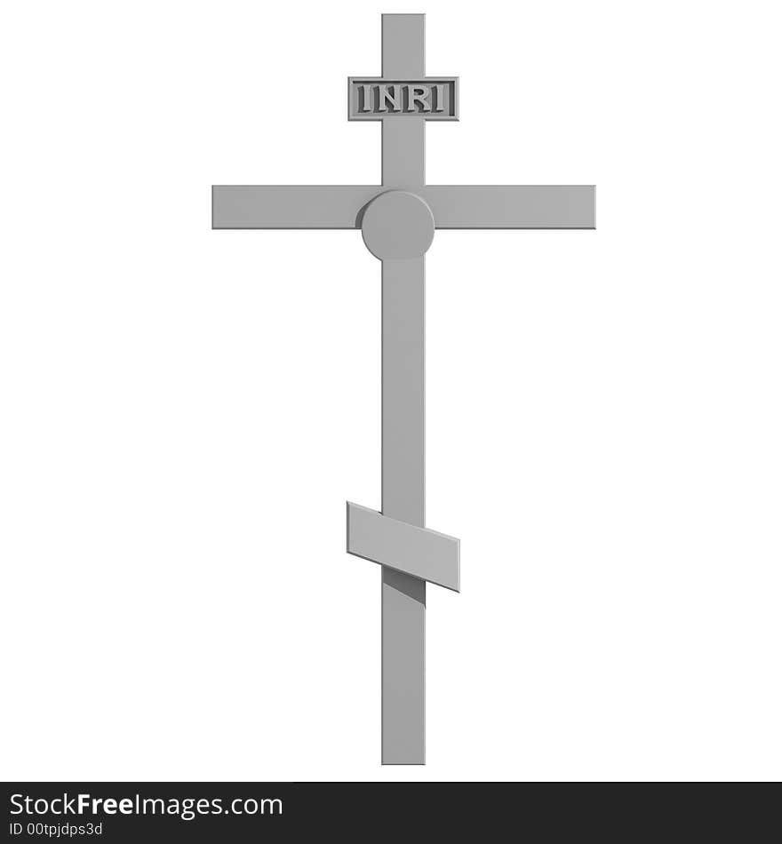 Only Christian Cross. 3D Render.